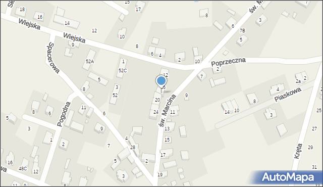 Marcinowice, św. Marcina, 18, mapa Marcinowice