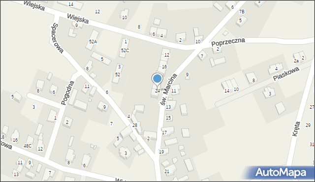 Marcinowice, św. Marcina, 24, mapa Marcinowice