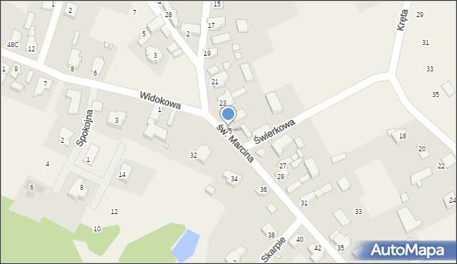 Marcinowice, św. Marcina, 25, mapa Marcinowice