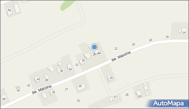 Marcyporęba, św. Marcina, 26, mapa Marcyporęba