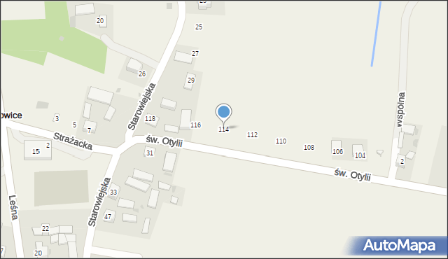 Marszowice, św. Otylii, 114, mapa Marszowice