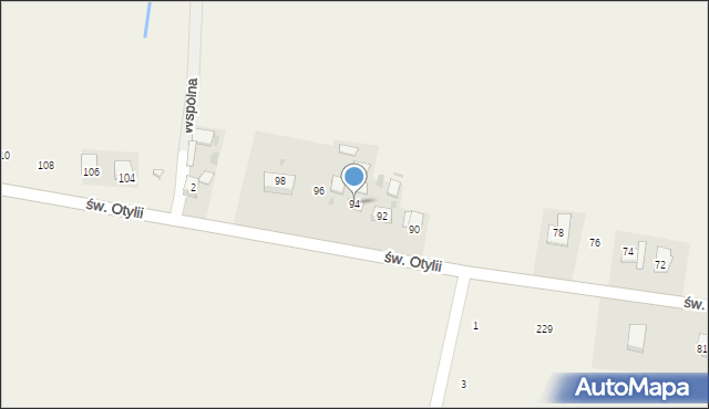Marszowice, św. Otylii, 94, mapa Marszowice