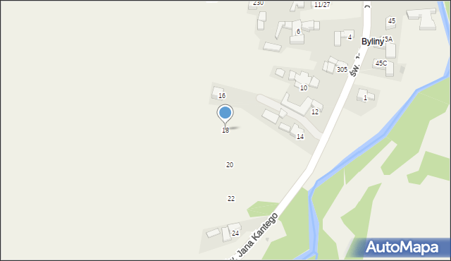 Maruszyna, św. Jana Kantego, 18, mapa Maruszyna