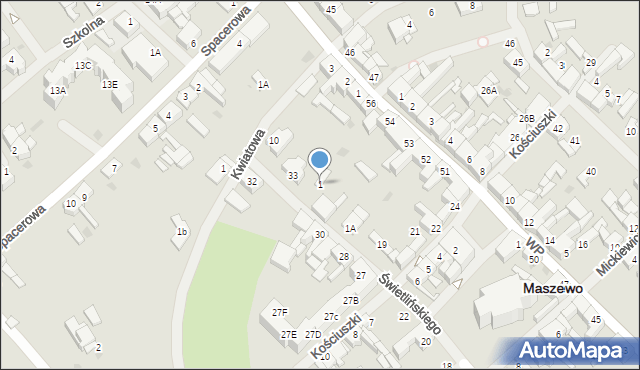 Maszewo, Świetlińskiego Kazimierza, ks., 1, mapa Maszewo