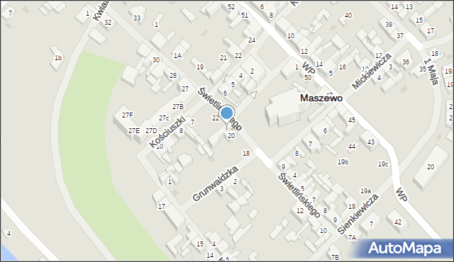 Maszewo, Świetlińskiego Kazimierza, ks., 21, mapa Maszewo