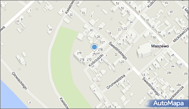 Maszewo, Świetlińskiego Kazimierza, ks., 27c, mapa Maszewo