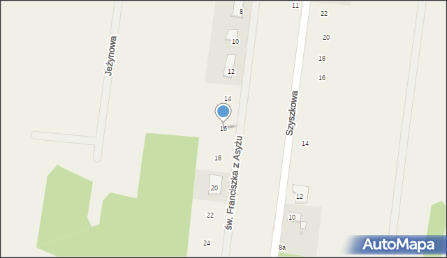 Maszna, św. Franciszka z Asyżu, 16, mapa Maszna