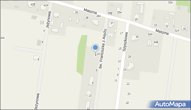Maszna, św. Franciszka z Asyżu, 4, mapa Maszna