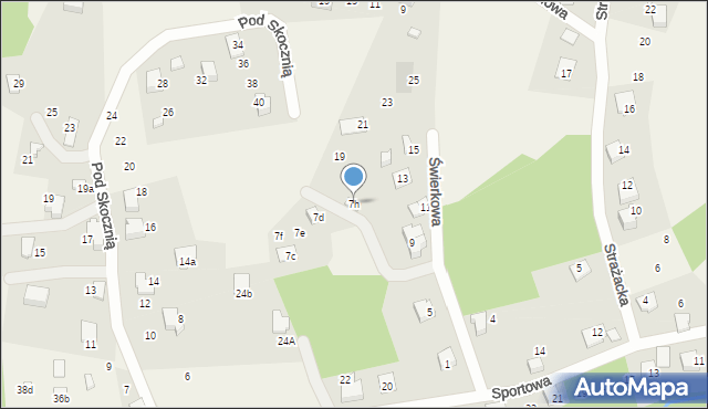 Meszna, Świerkowa, 7h, mapa Meszna