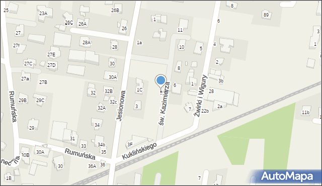 Michałowice, św. Kazimierza, 5, mapa Michałowice