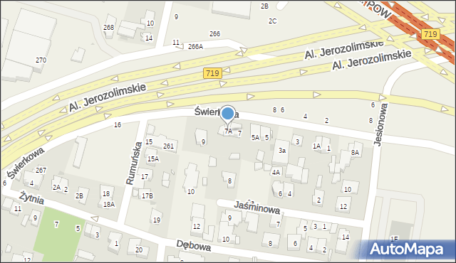 Michałowice, Świerkowa, 7A, mapa Michałowice