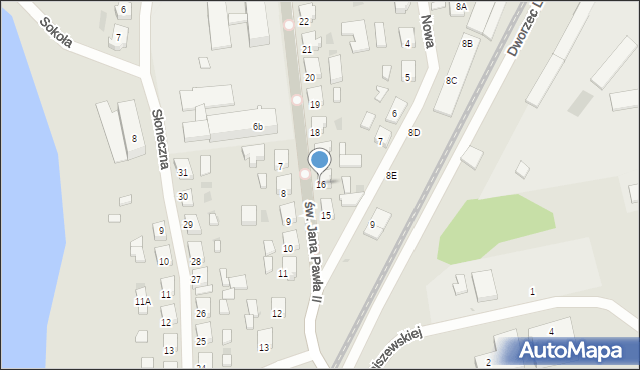 Międzychód, św. Jana Pawła II, 16, mapa Międzychód