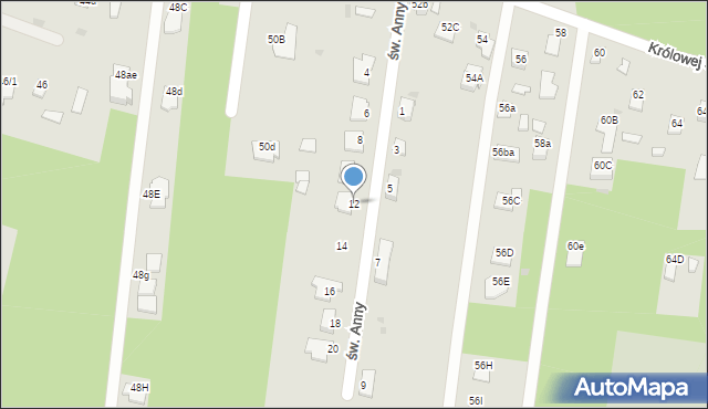 Mielec, św. Anny, 12, mapa Mielca