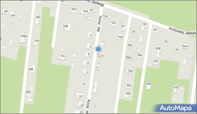 Mielec, św. Anny, 3, mapa Mielca