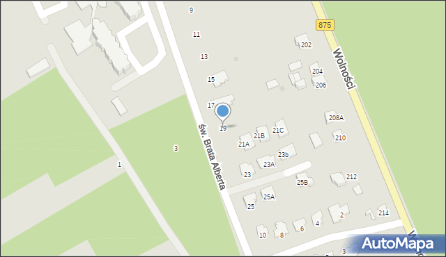 Mielec, św. Brata Alberta, 19, mapa Mielca