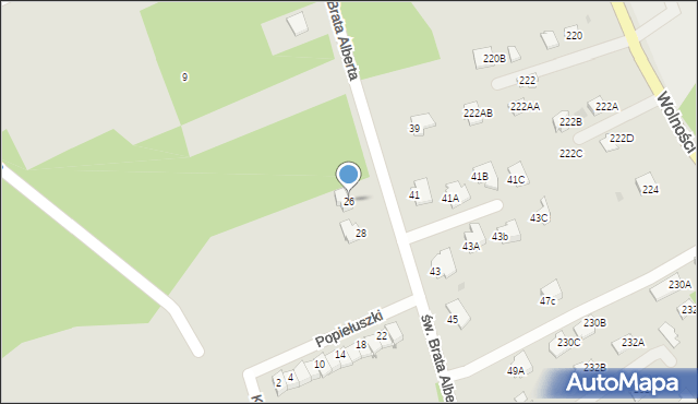 Mielec, św. Brata Alberta, 26, mapa Mielca