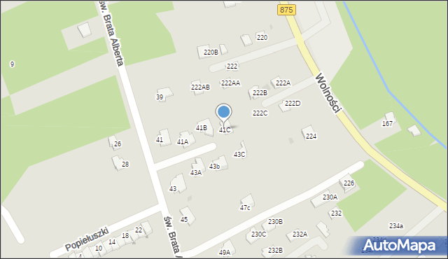 Mielec, św. Brata Alberta, 41C, mapa Mielca