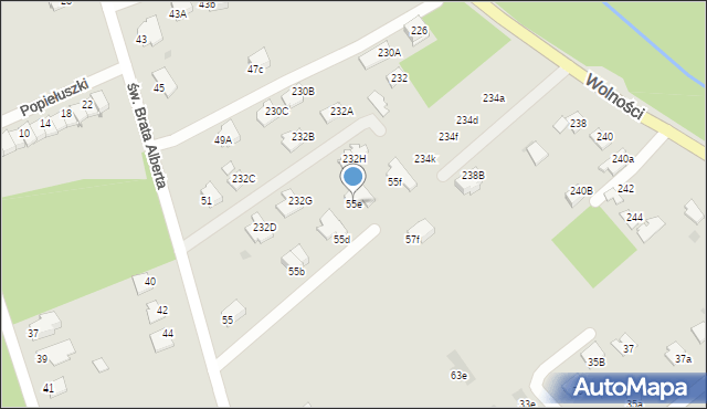 Mielec, św. Brata Alberta, 55e, mapa Mielca