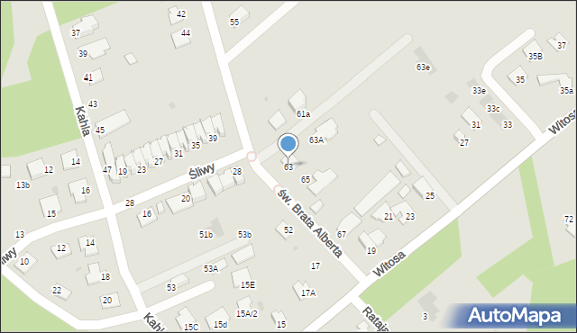 Mielec, św. Brata Alberta, 63, mapa Mielca