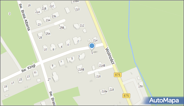 Mielec, św. Kingi, 1, mapa Mielca