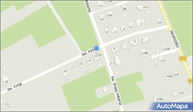 Mielec, św. Kingi, 11, mapa Mielca