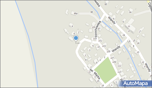 Mielec, św. Marka, 6a, mapa Mielca