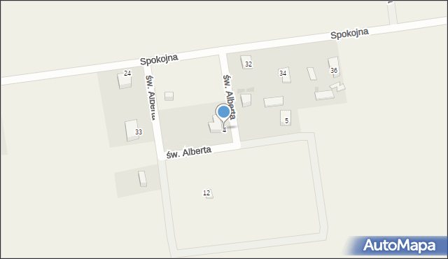 Mieroszyno, św. Alberta, 4, mapa Mieroszyno