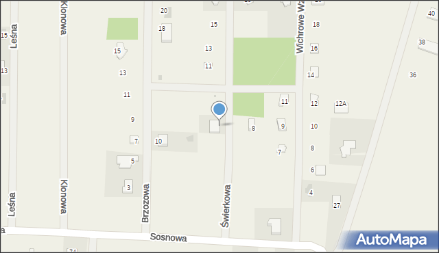 Mieroszyno, Świerkowa, 7, mapa Mieroszyno