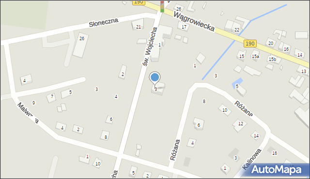 Mieścisko, św. Wojciecha, 3, mapa Mieścisko