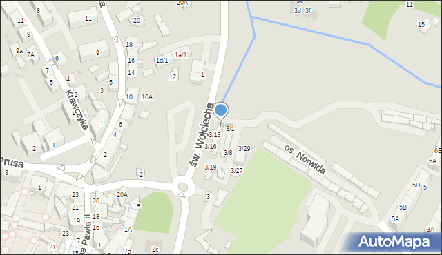 Mikołów, św. Wojciecha, 3/10, mapa Mikołów