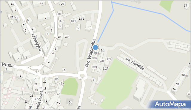 Mikołów, św. Wojciecha, 3/14, mapa Mikołów