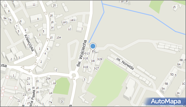 Mikołów, św. Wojciecha, 3/3, mapa Mikołów