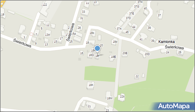 Mikołów, Świerkowa, 18f, mapa Mikołów