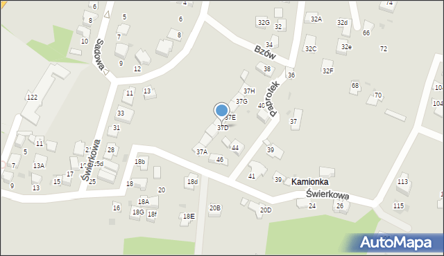 Mikołów, Świerkowa, 37D, mapa Mikołów