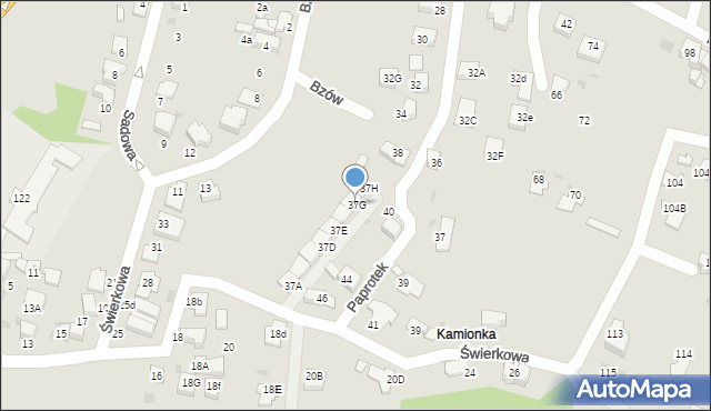 Mikołów, Świerkowa, 37G, mapa Mikołów