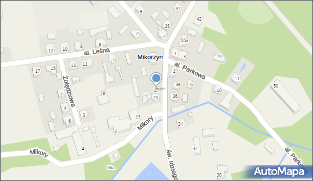 Mikorzyn, św. Idziego, 27, mapa Mikorzyn