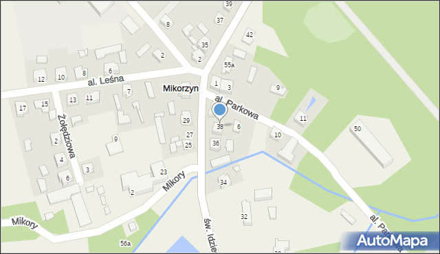 Mikorzyn, św. Idziego, 38, mapa Mikorzyn