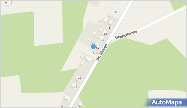Mikorzyn, św. Idziego, 79, mapa Mikorzyn