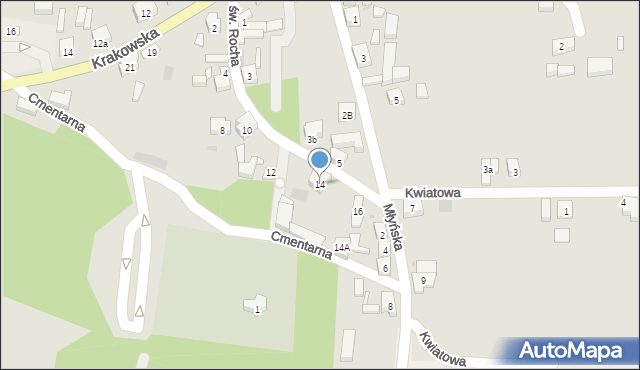 Mikstat, św. Rocha, 14, mapa Mikstat