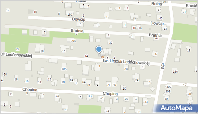 Milanówek, św. Urszuli Ledóchowskiej, 12, mapa Milanówek