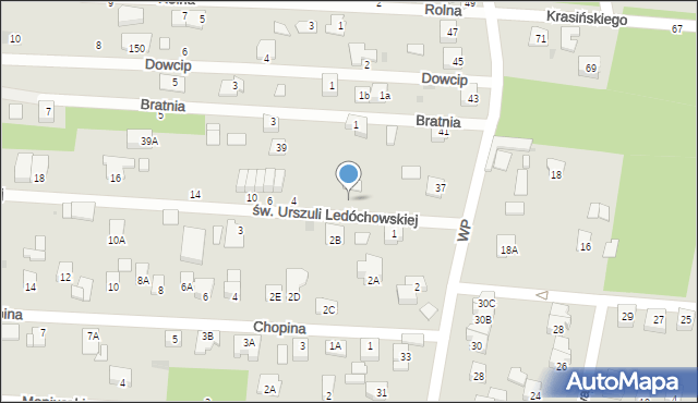 Milanówek, św. Urszuli Ledóchowskiej, 2, mapa Milanówek