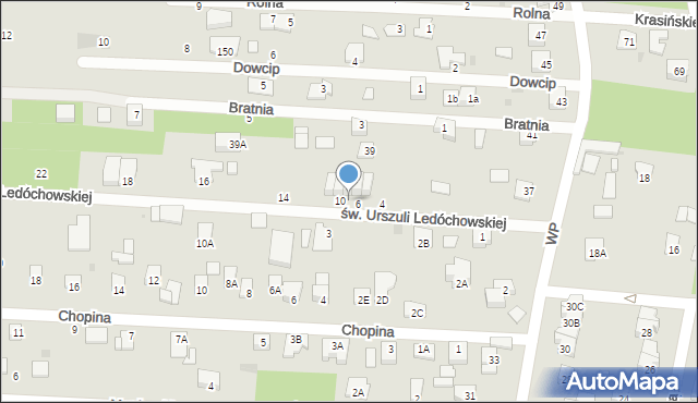 Milanówek, św. Urszuli Ledóchowskiej, 8, mapa Milanówek