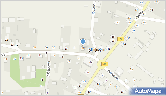 Milejczyce, św. Barbary, 6, mapa Milejczyce