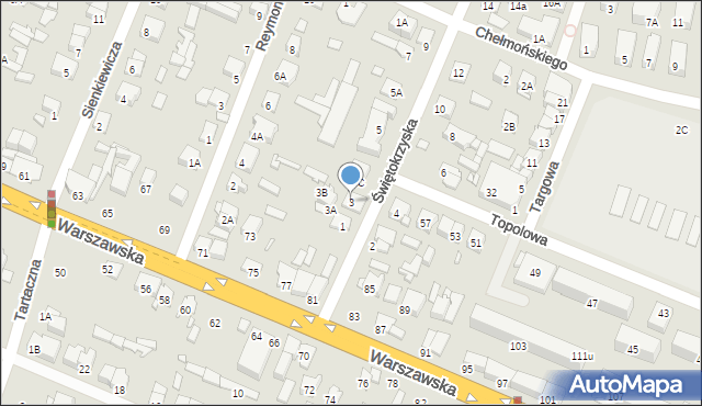 Mińsk Mazowiecki, Świętokrzyska, 3, mapa Mińsk Mazowiecki