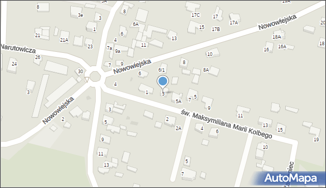 Mława, św. Maksymiliana Marii Kolbego, 3, mapa Mława