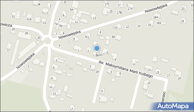 Mława, św. Maksymiliana Marii Kolbego, 5A, mapa Mława
