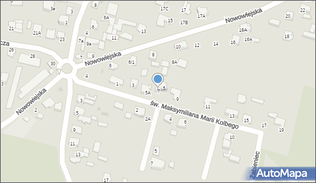 Mława, św. Maksymiliana Marii Kolbego, 7, mapa Mława