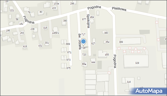 Mników, św. Józefa, 7, mapa Mników