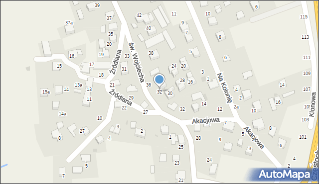 Modlnica, św. Wojciecha, 32, mapa Modlnica