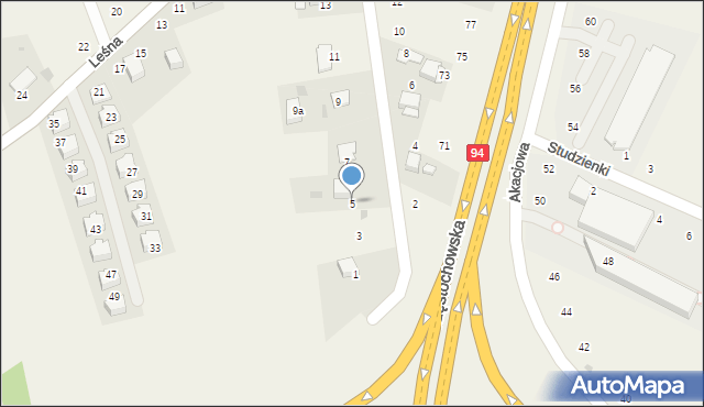 Modlnica, św. Wojciecha, 5, mapa Modlnica
